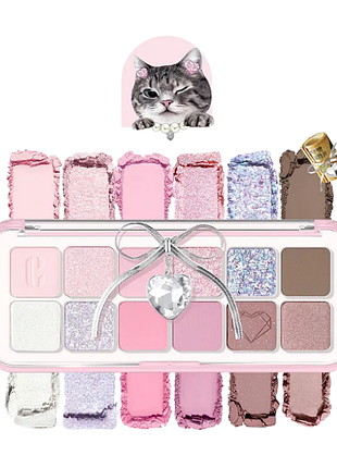 Палетка тіней лімітована колекція clio pro eye palette air luxury koshort special edition 12 crystal paw