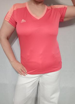Футболка спортивна рожева і персикова adidas розмір l xl недорого