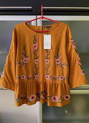 Zara жіноча нова ексклюзивна вишиванка в українському стилі з мʼякої, приємної до тіла тканини