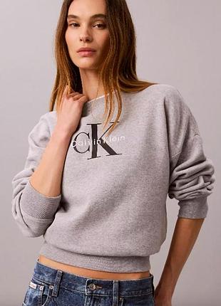 Світшот толстовка флісова monologo calvin klein. цвет: heroic gray heather.
