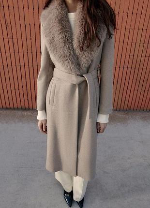 Пальто шерсть zara