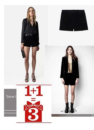 1+1=3 нарядні шорти zadig & voltaire велюр бархат міні
