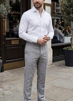 Класичні сірі чоловічі штані в клітинку / стрітстайл / casual 34 zara