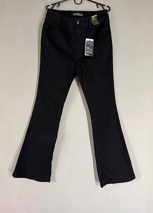 Нові чорні джинси-кльош primark denim co. mid rise flare (uk 14 / eur 42 / l–xl)