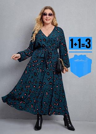 Довга сукня в анімалістичний принт shein 3xl