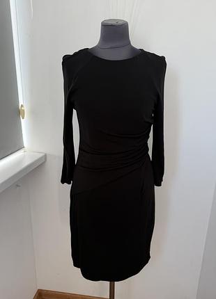Сукня міді з драпуванням karen millen (оригінал, р. м/l) чорна трикотажна