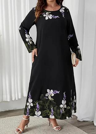 Довга сукня в квітковий принт shein xl