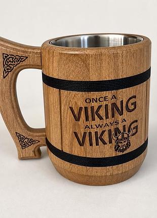 🪓 дерев’яний кухоль viking teslyar — стиль і характер