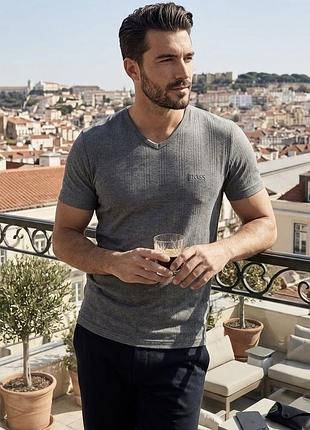 Чоловіча базова футболка hugo boss / boss athletic (розмір xl / темно-сірий меланж)
