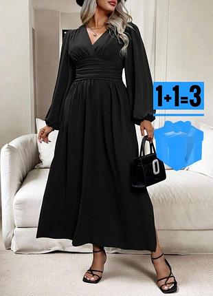 Базова довга чорна сукня shein xl
