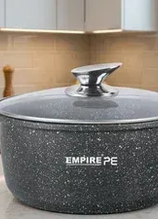 Каструля empire em-7329 з антипригарним гранітним покриттям ø 28 cм чорний