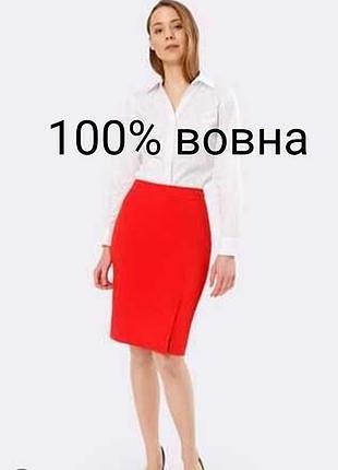 Юбка карандаш красного цвета из шерсти