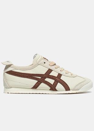 Женские кроссовки asics onitsuka tiger mexico 66 “cream / mineral brown” / smb+ 🔗