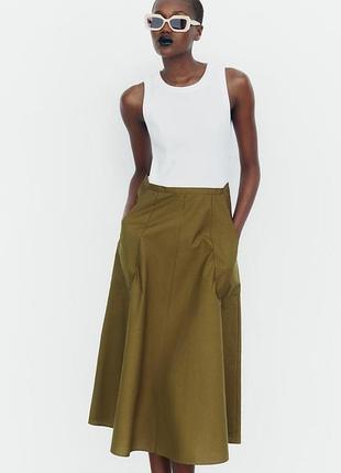 Комбиновое платье zara с карманами по бокам