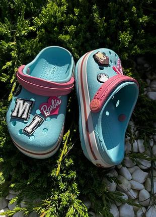 Дитячі крокси сабо на дівчинку crocs crocband ice/blue