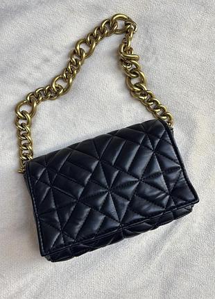 Сумка zara черная кожа