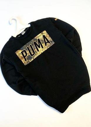Світшот puma (чорний із золотим принтом)
​стильний та ефектний світшот від puma у класичному чорному кольорі.