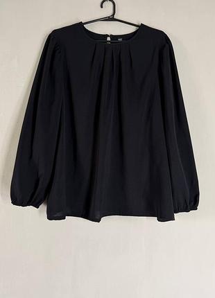 Новая черная свободная блуза emery rose со складками (3xl / батал)