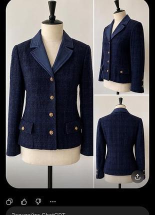 Vintage store вінтажний жакет france de kergal піджак з франції вовна шовк s m