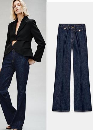Джинсы клеш zara 38, 40 размеры, синий цвет 9863/052/400