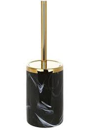 Ёршик для туалета с керамической подставкой "black marble &amp; gold" 31см