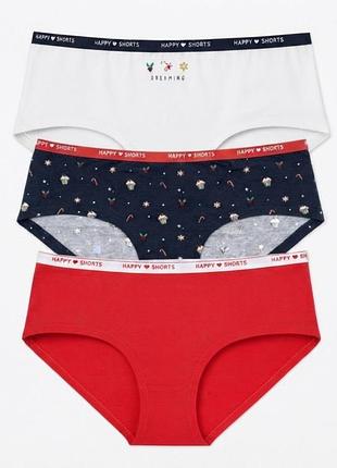 Трусики-хипстеры набор 3 шт. для женщины happy shorts lycra® hs-1240 l комбинированный