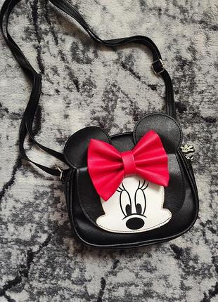 Детская сумочка микки маус минные mickey mouse minnie mouse черного цвета, б/в идеальном состоянии