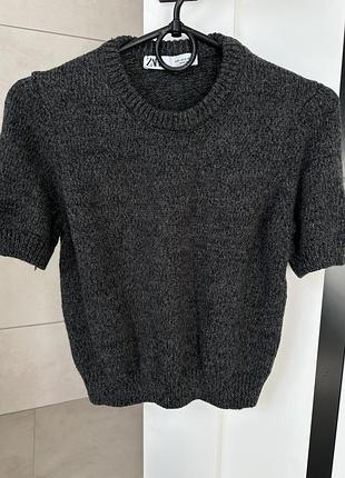 Вʼязаний топ футболка zara