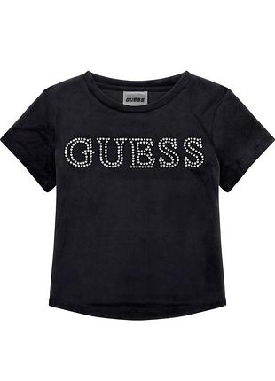Велюровая футболка guess со стразами