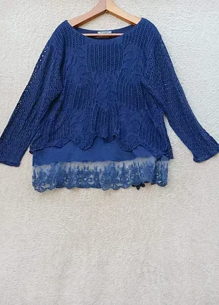 Кофточка в стиле бохо,р48-50💙💙💙