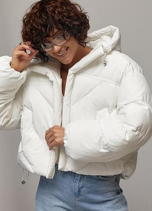 Короткая куртка oversize с капюшоном мод 0081