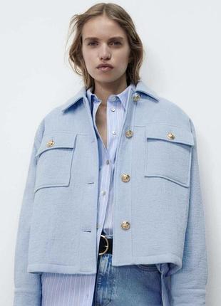 Блакитна куртка від zara, р.m