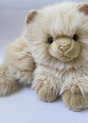 Шикарная мягкая игрушка пушистый кот котик котенок бежевый пушистый котёнок  большой , пушистый , объемный  размер- 40 см