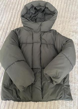 Чорна зимова куртка для дівчинки zara,розмір 152