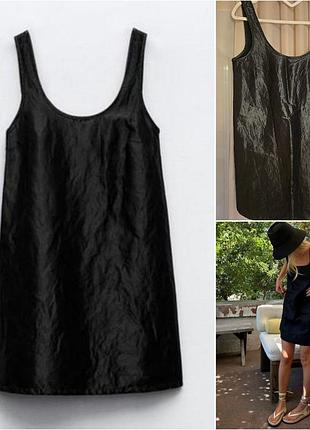 Короткое платье/майка с атласным эффектом zara.