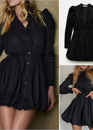 Черное платье zara, юбка-баллон..