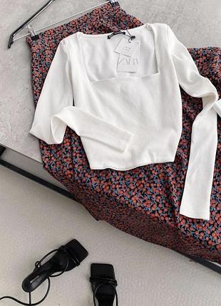Білий лонг в рубчик від zara р.s