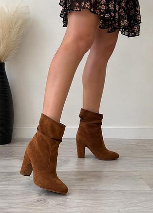 Жіночі ботильйони з натуральної замші zara basic collection іспанія 38 розмір 24,5см