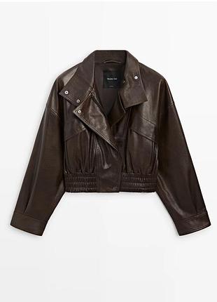 Шкіряна квртка massimo dutti
