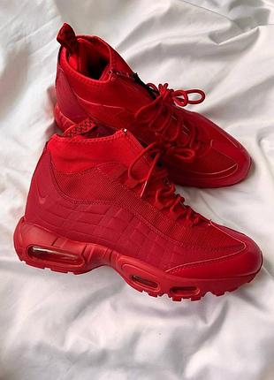 Кросівки чоловічі nike air max 95 sneakerboot termo red зимові нові термоносок 43 розмір
