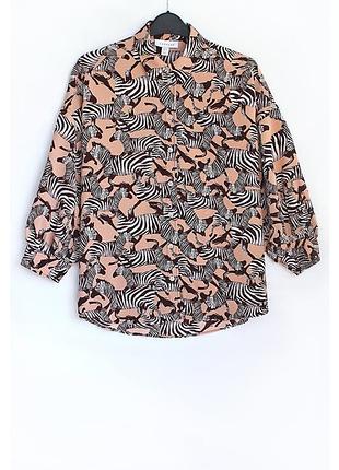 Рубашка с зебрами topshop