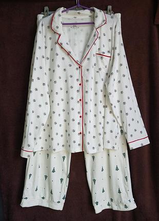 Костюм женский домашний теплый,  новогодний,xl- 2 xl, батл
