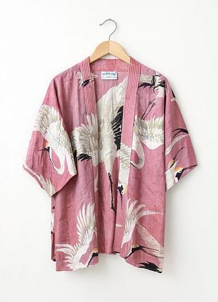 Кимоно-жакет one hundred stars stork plaster pink kimono