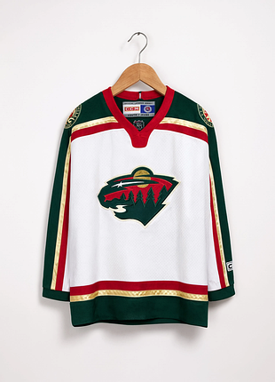Детская хоккейная джерси vintage minnesota wild ccm jersey  made in canada nhl 90s