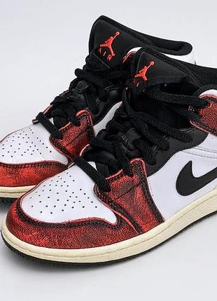 Кроссовки air jordan 1 mid se gs wear-away chicago