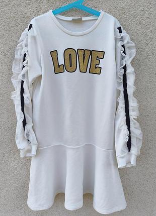 Платье трикотажное love, 140-146 см