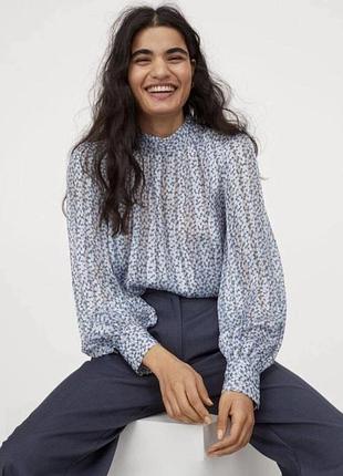 Свободная рубашка блуза в цветочный принт h&m