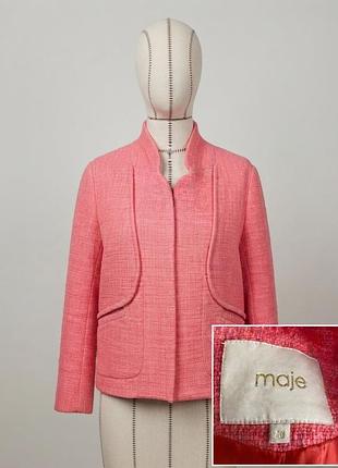Фірмовий рожевий твідовий жакет/піджак maje, р. 40( м) arket