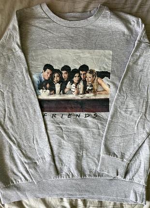 Новий теплий світшот на флісі next "friends" (розмір м)