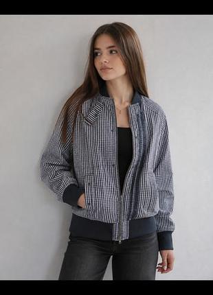 Женский бомбер g-star raw в черно-белую клетку пеппит размер хs